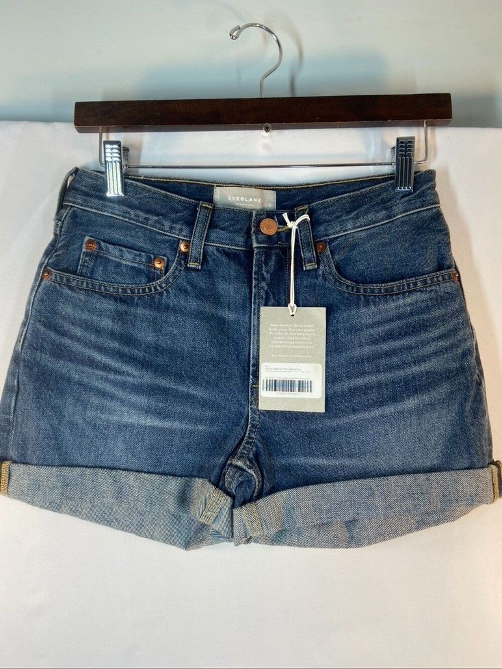 EVERLANE WOMENS SIZE 24 JEAN CUFF HEM SHORTS NWT